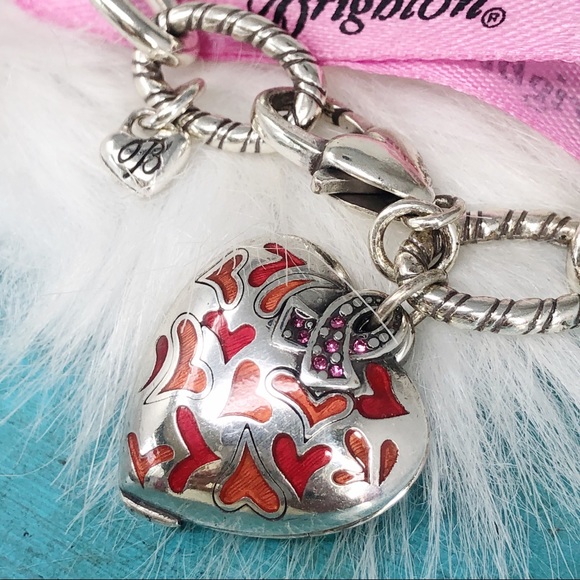 Brighton Power of Pink Crystal Heart Link Bracelet - Picture 3 of 6